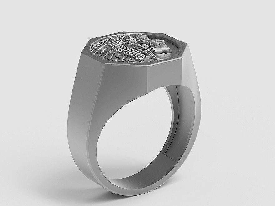 man Indian ring Silver Gold  Print 3D print model_3