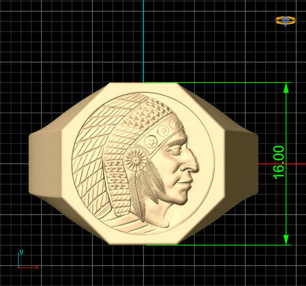 man Indian ring Silver Gold  Print 3D print model_9