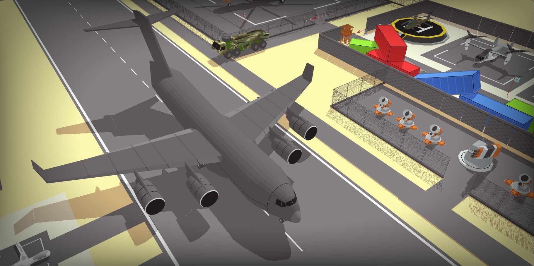 POLYGRUNT Airforce Pack Lowpoly Jets Helicopter with Environment Low-poly 3D model_7