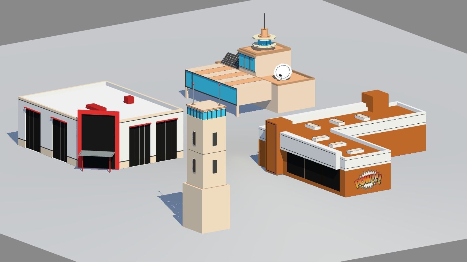 POLYGRUNT Airforce Pack Lowpoly Jets Helicopter with Environment Low-poly 3D model_15