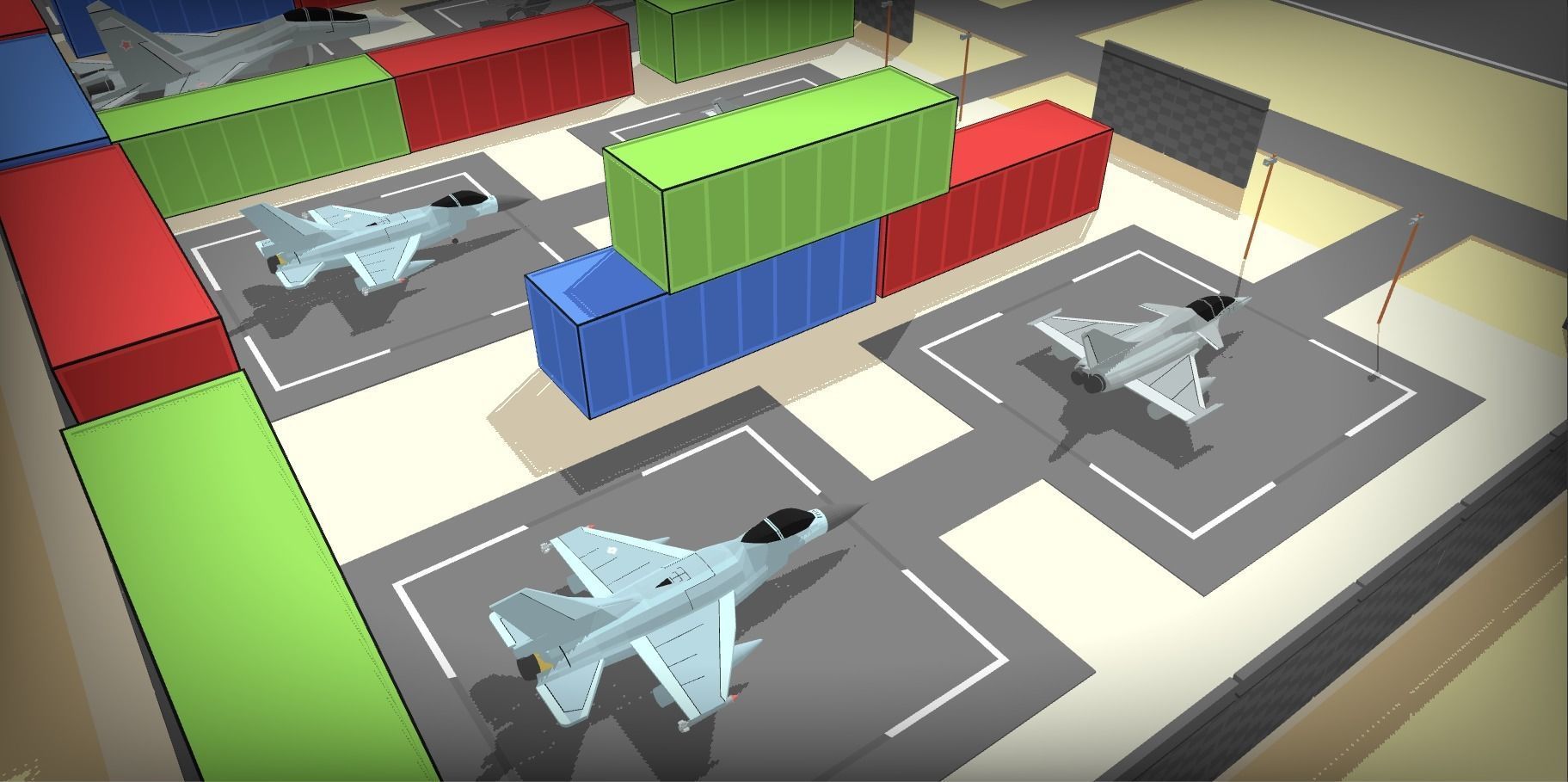 POLYGRUNT Airforce Pack Lowpoly Jets Helicopter with Environment Low-poly 3D model_3