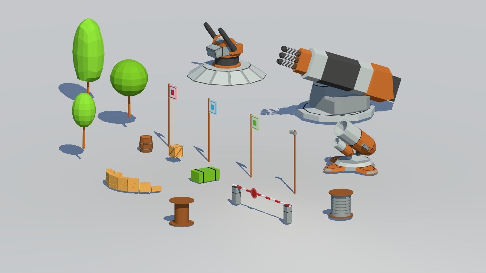 POLYGRUNT Airforce Pack Lowpoly Jets Helicopter with Environment Low-poly 3D model_17
