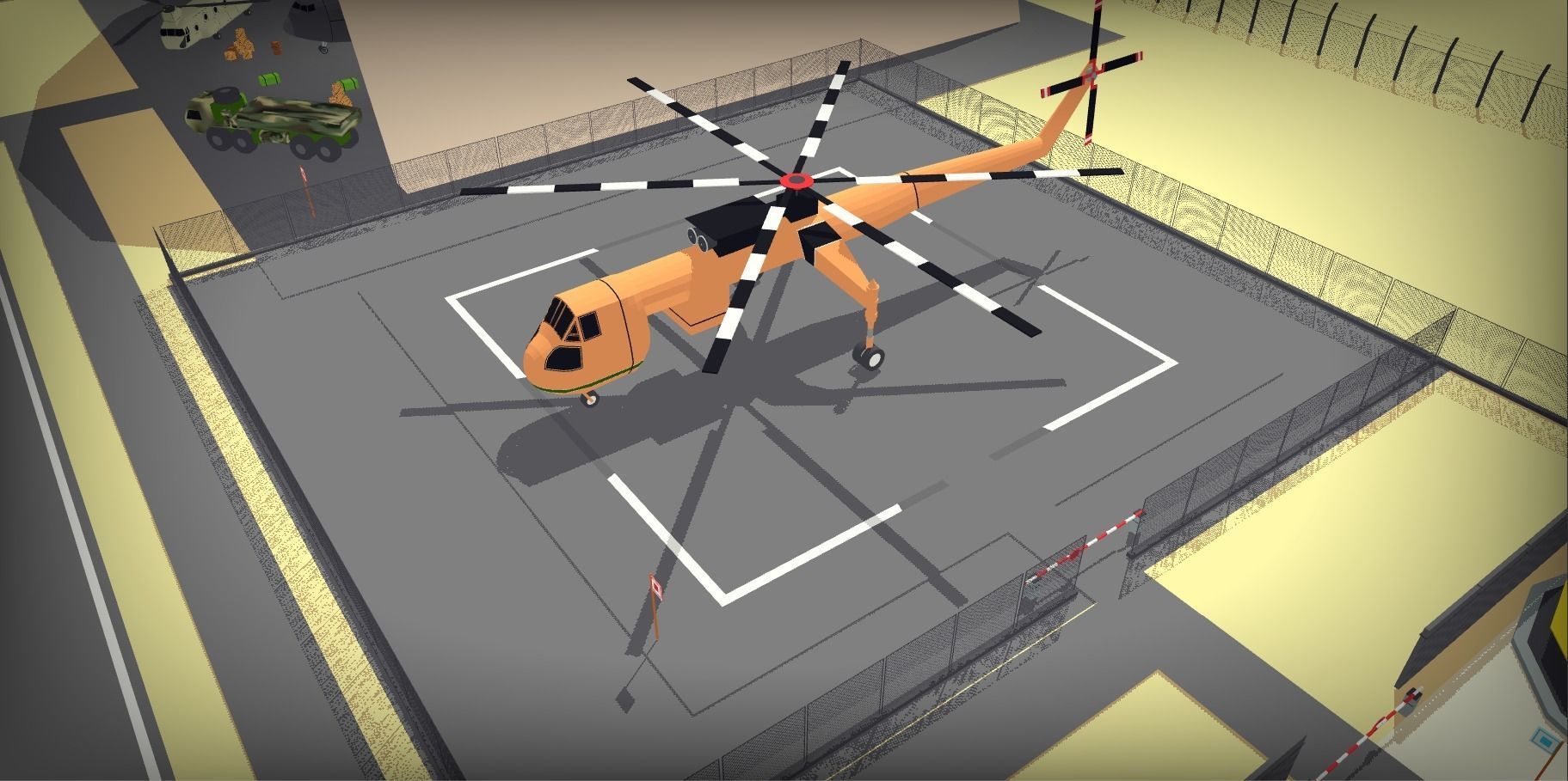 POLYGRUNT Airforce Pack Lowpoly Jets Helicopter with Environment Low-poly 3D model_5