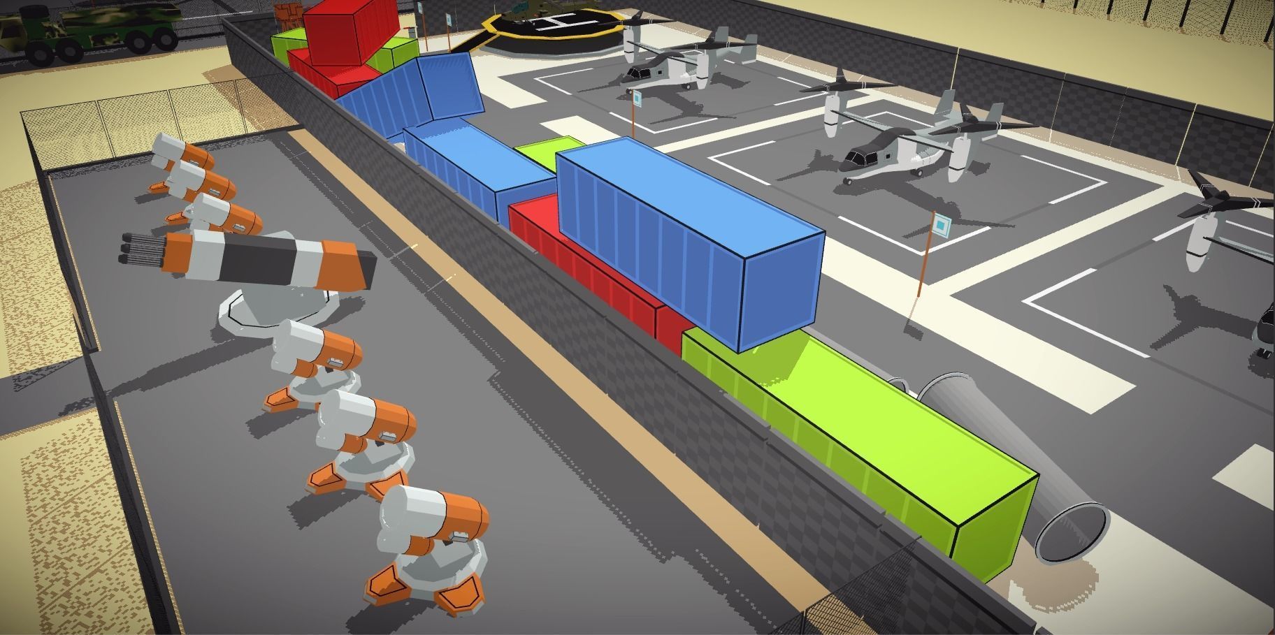 POLYGRUNT Airforce Pack Lowpoly Jets Helicopter with Environment Low-poly 3D model_6