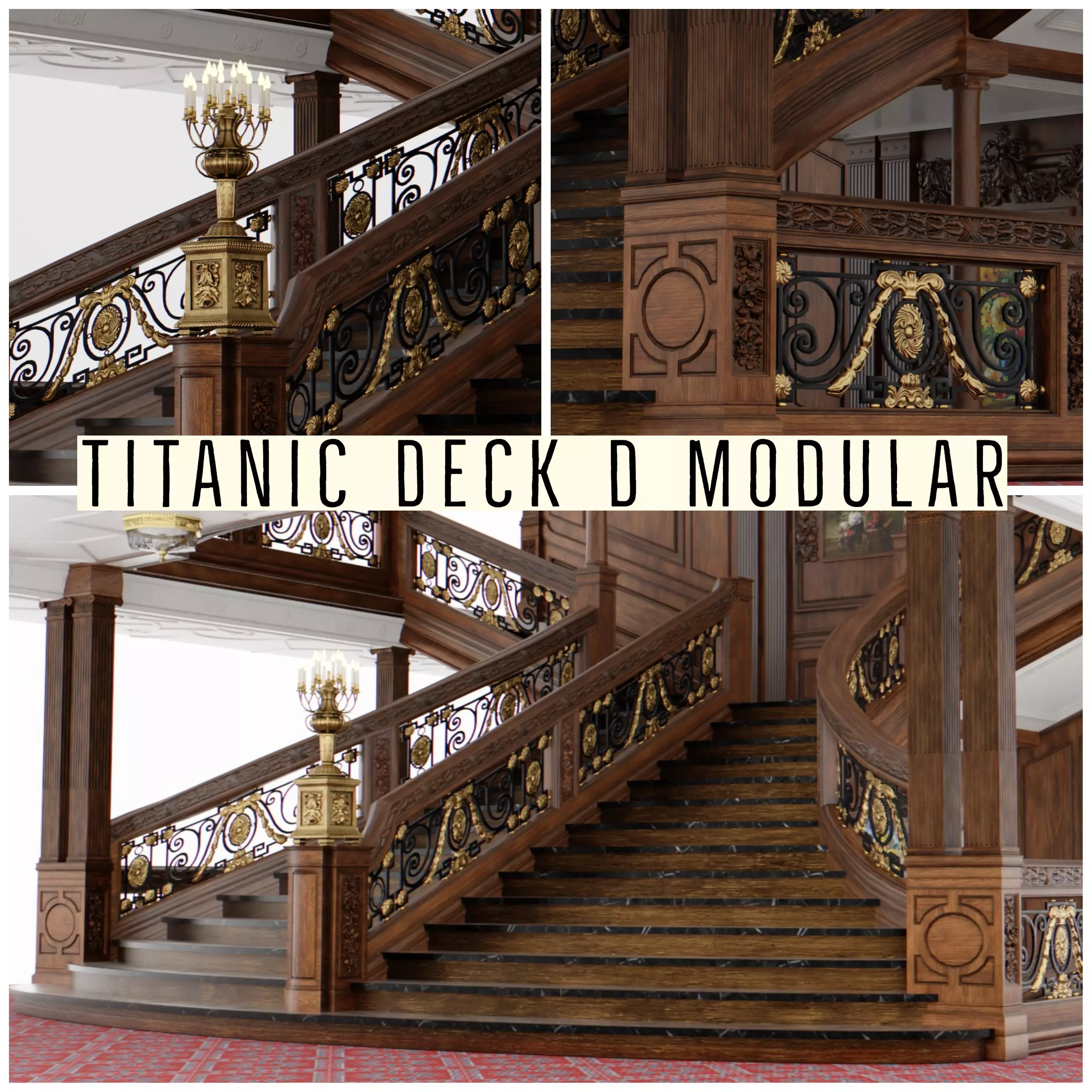 Titanic  - Interior -  Assets Pack  Low-poly 3D model_0