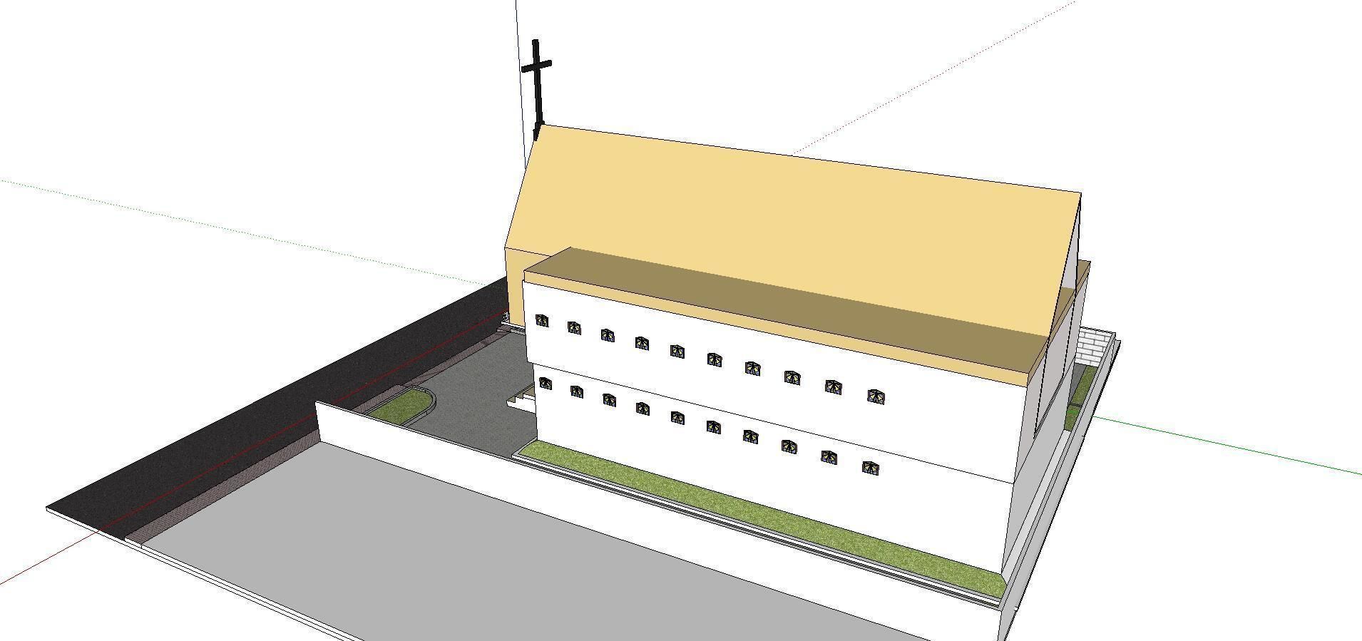 Architecture-Religion-God-Culture-Temple-0134 church with cross 3D model_3