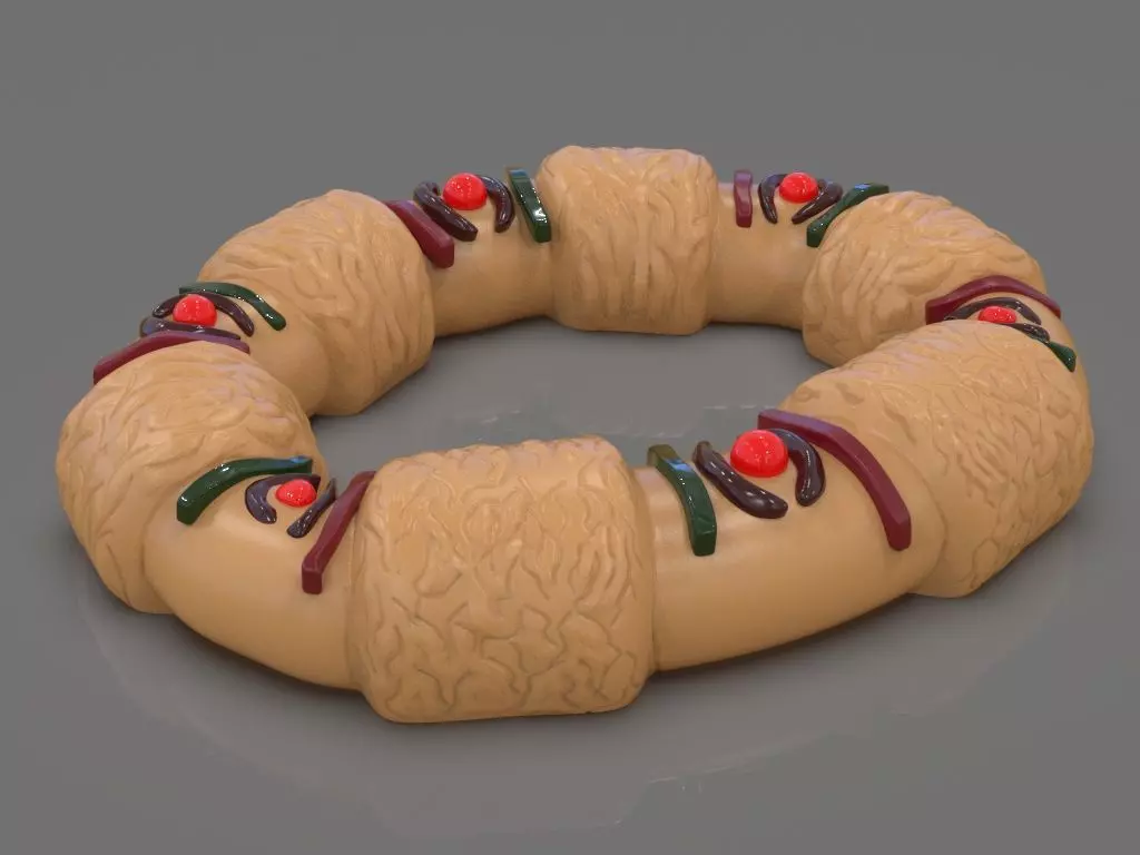Stylized King Cake Mexican Style 3D print model_0
