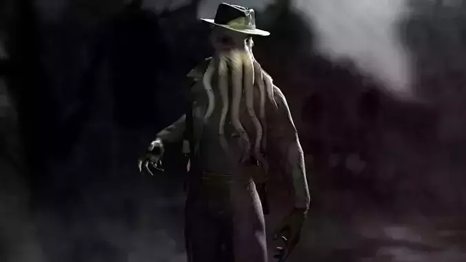 Octopus Detective Monster Low-poly 3D model