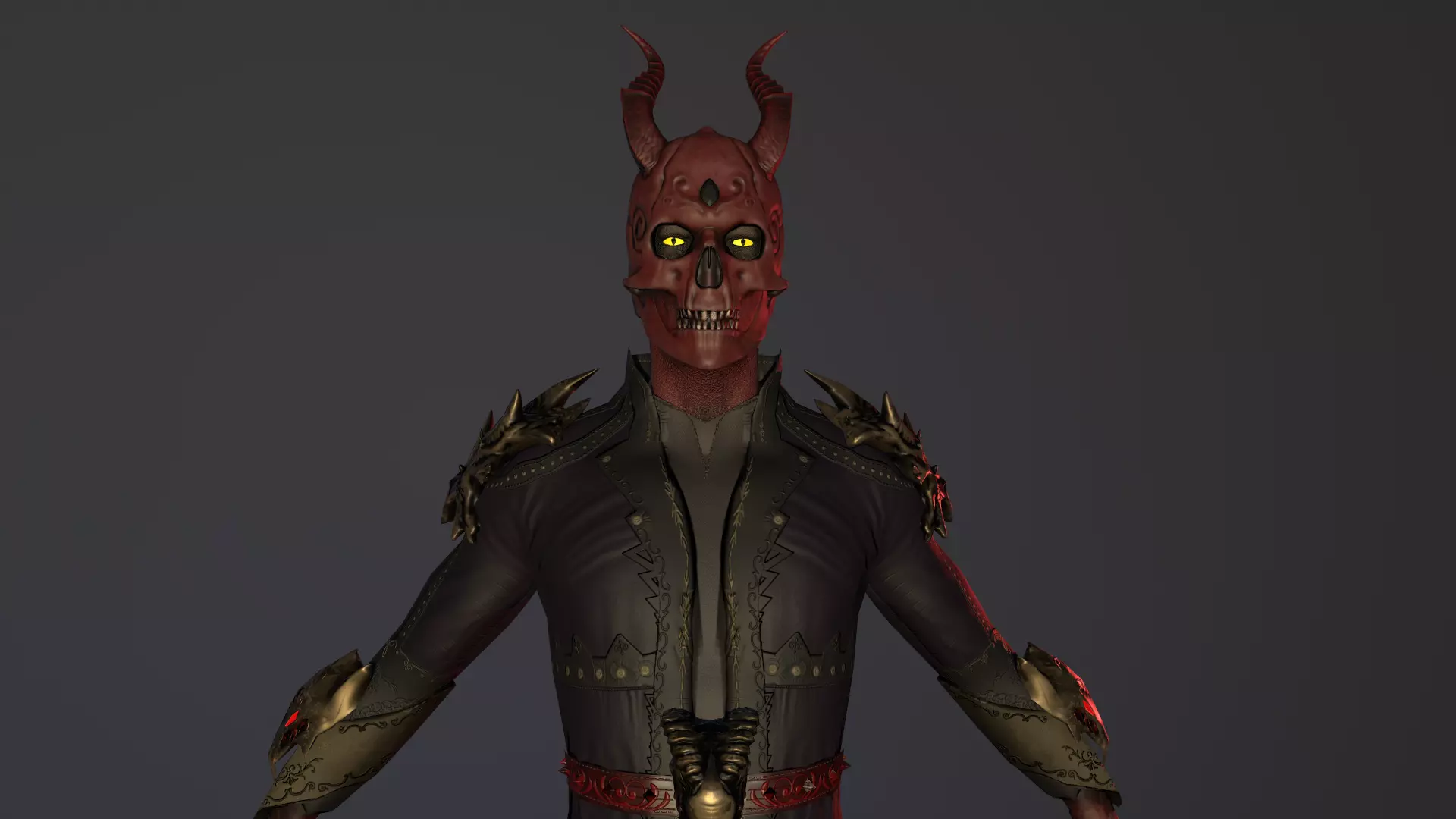 Demonologist knight holding sword Low-poly 3D model