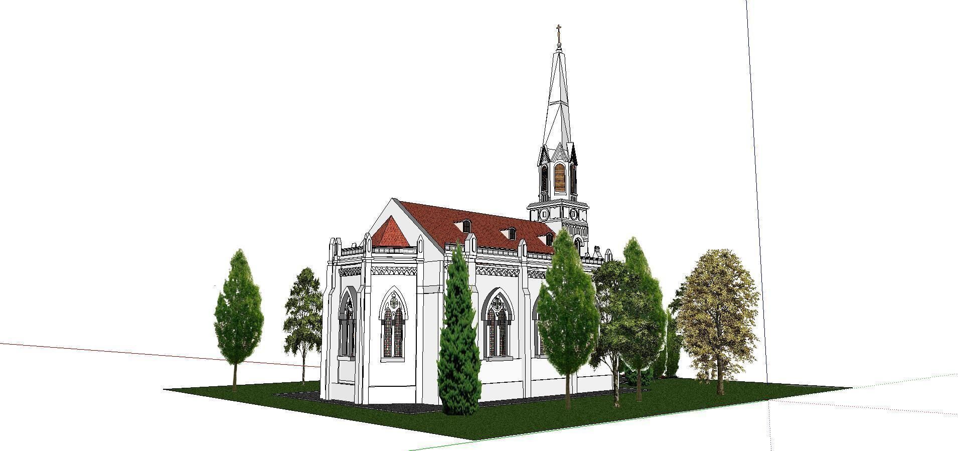 Architecture-Religion-God-Culture-Temple-0303 church with ste... 3D model_2