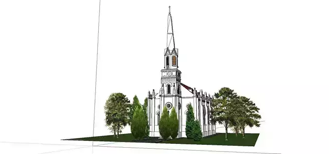 Architecture-Religion-God-Culture-Temple-0303 church with ste... 3D model