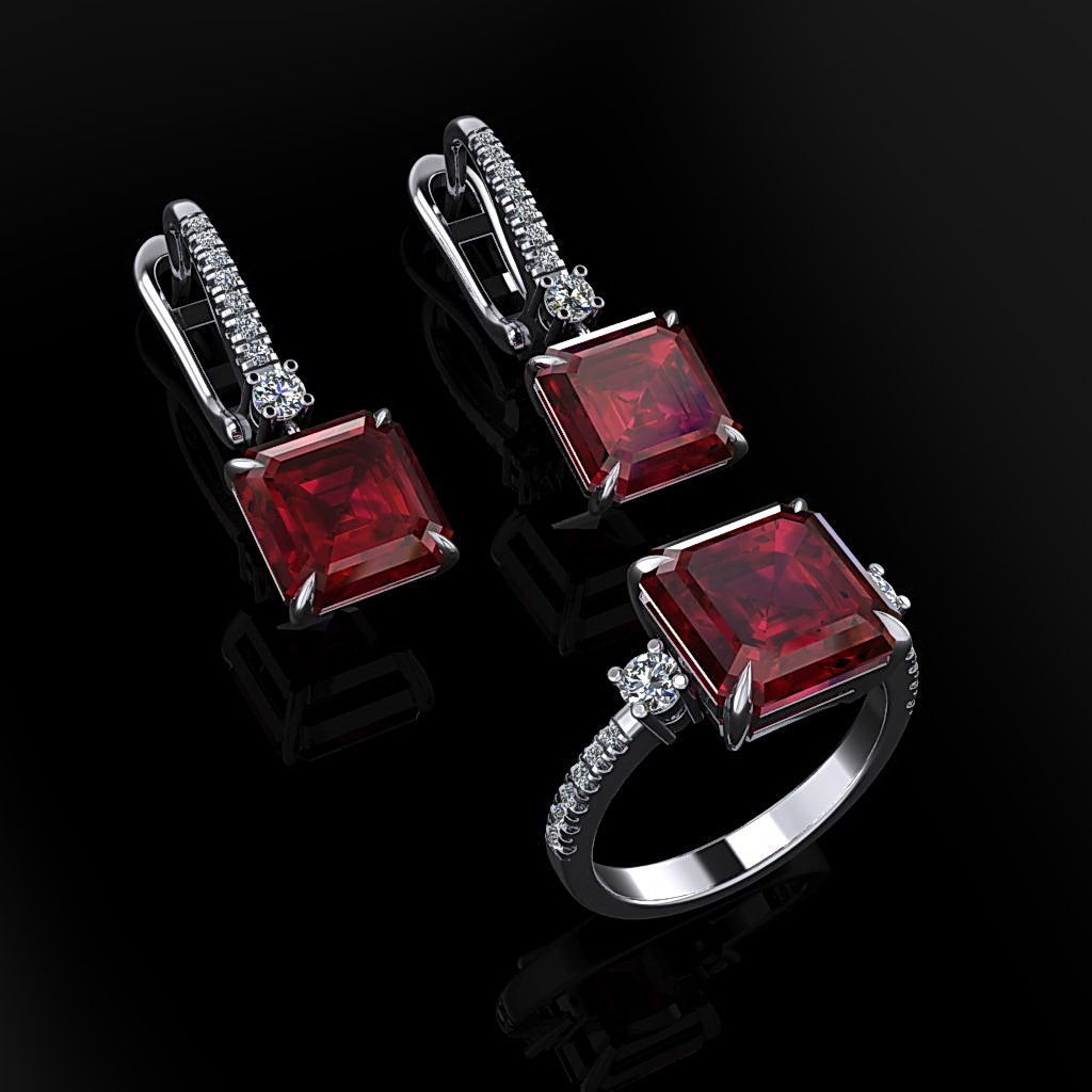 Ring and Earrings 142 3D print model_2