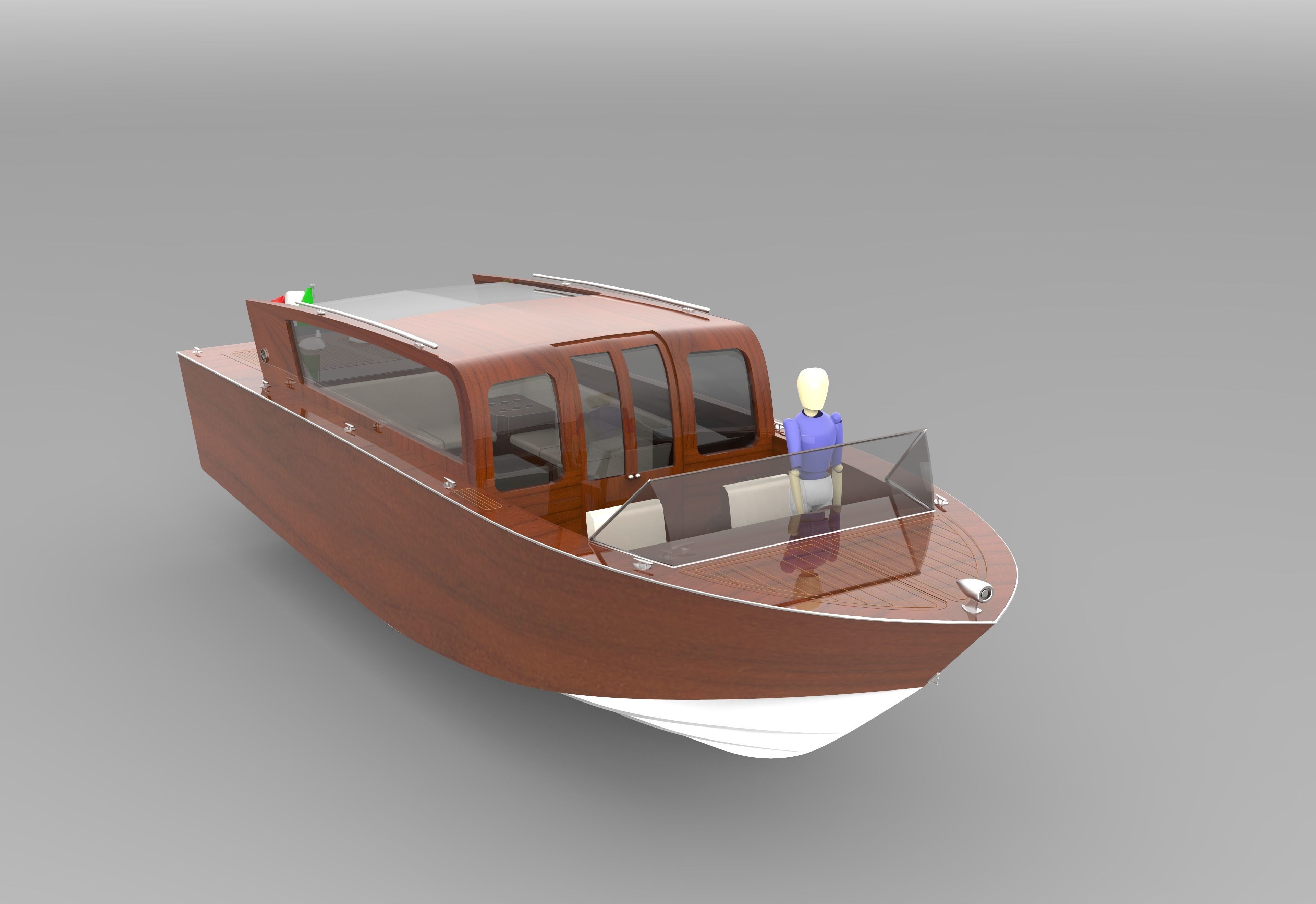 9 m Venetian Taxi 3D model_2