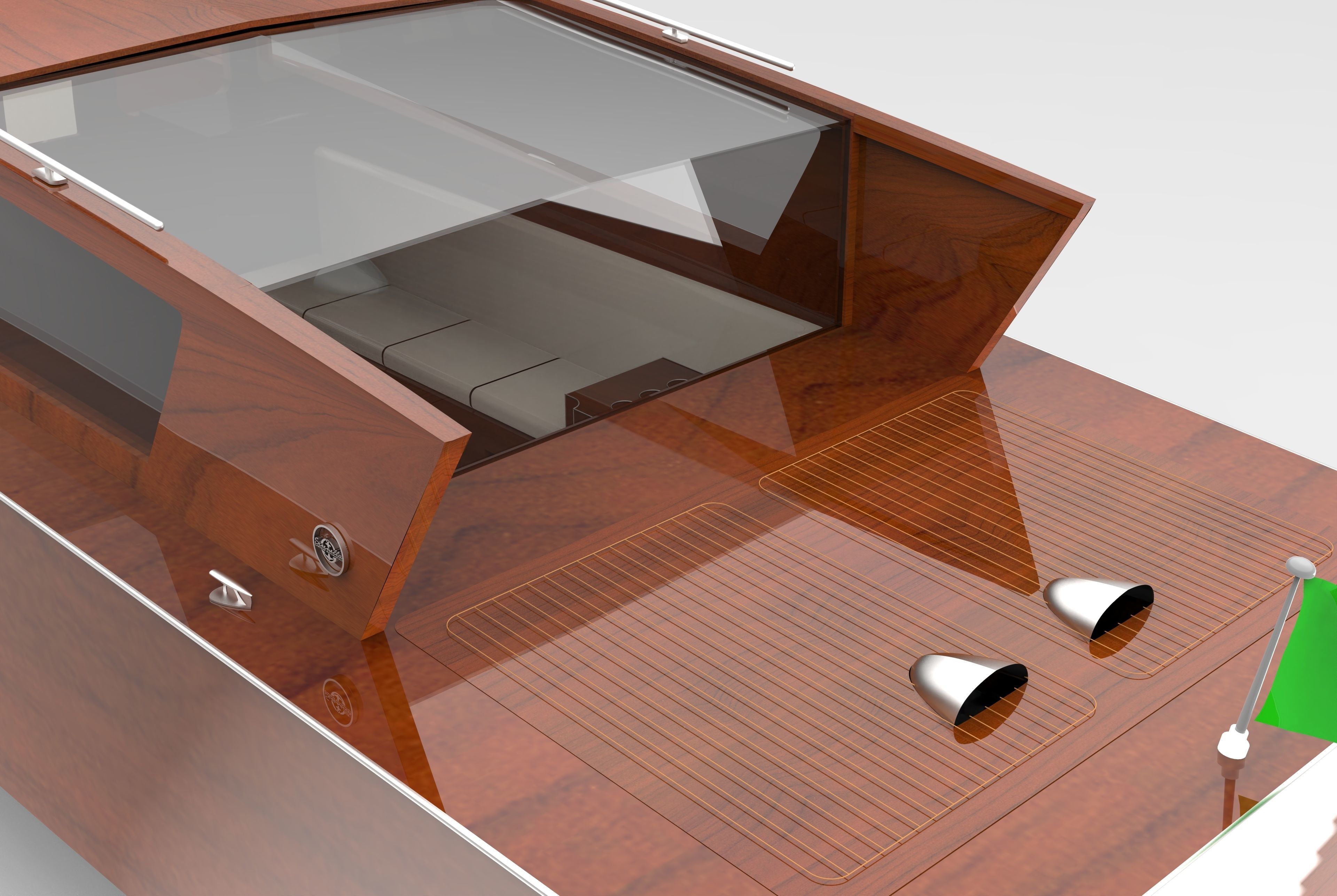 9 m Venetian Taxi 3D model_6