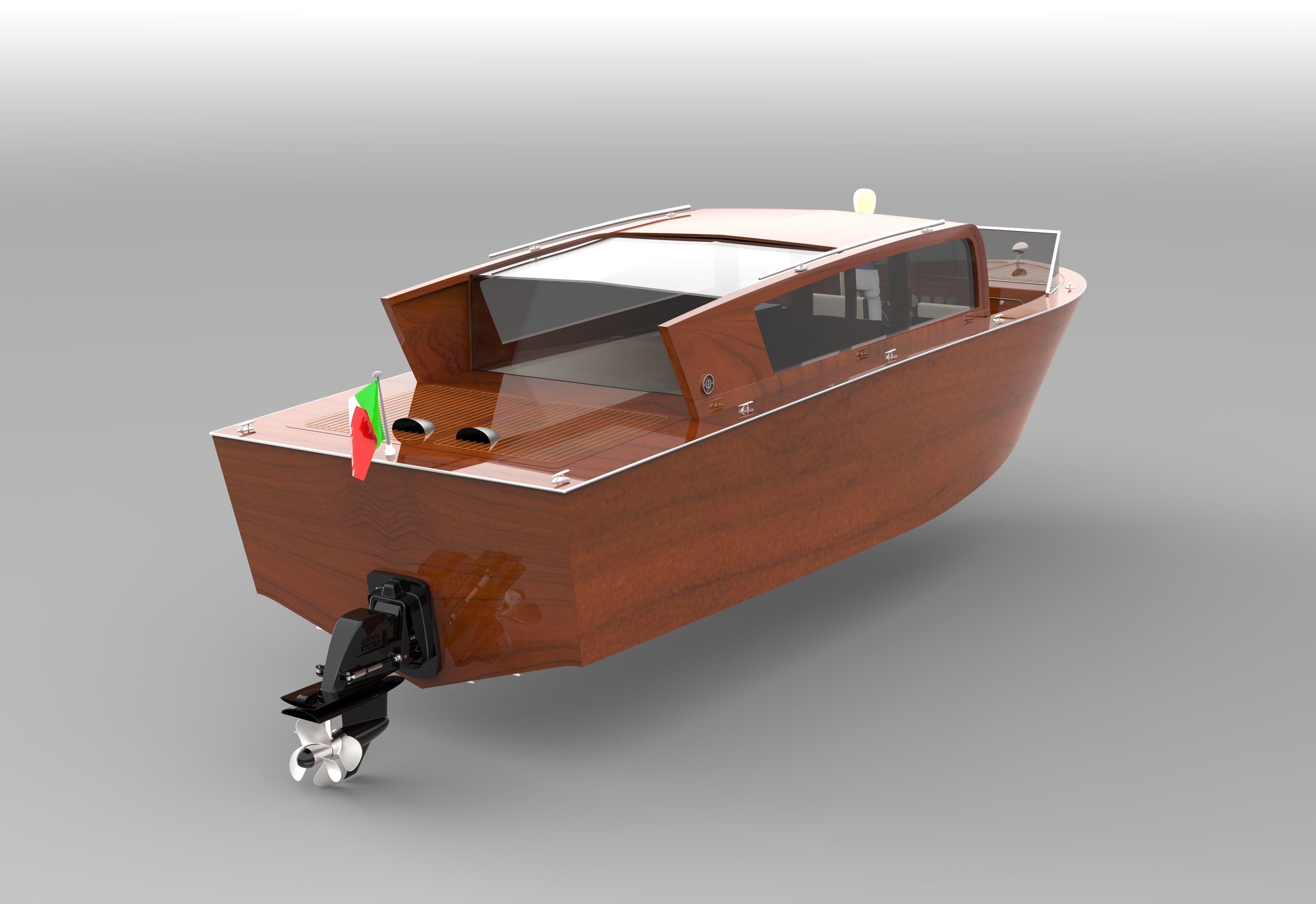 9 m Venetian Taxi 3D model_3