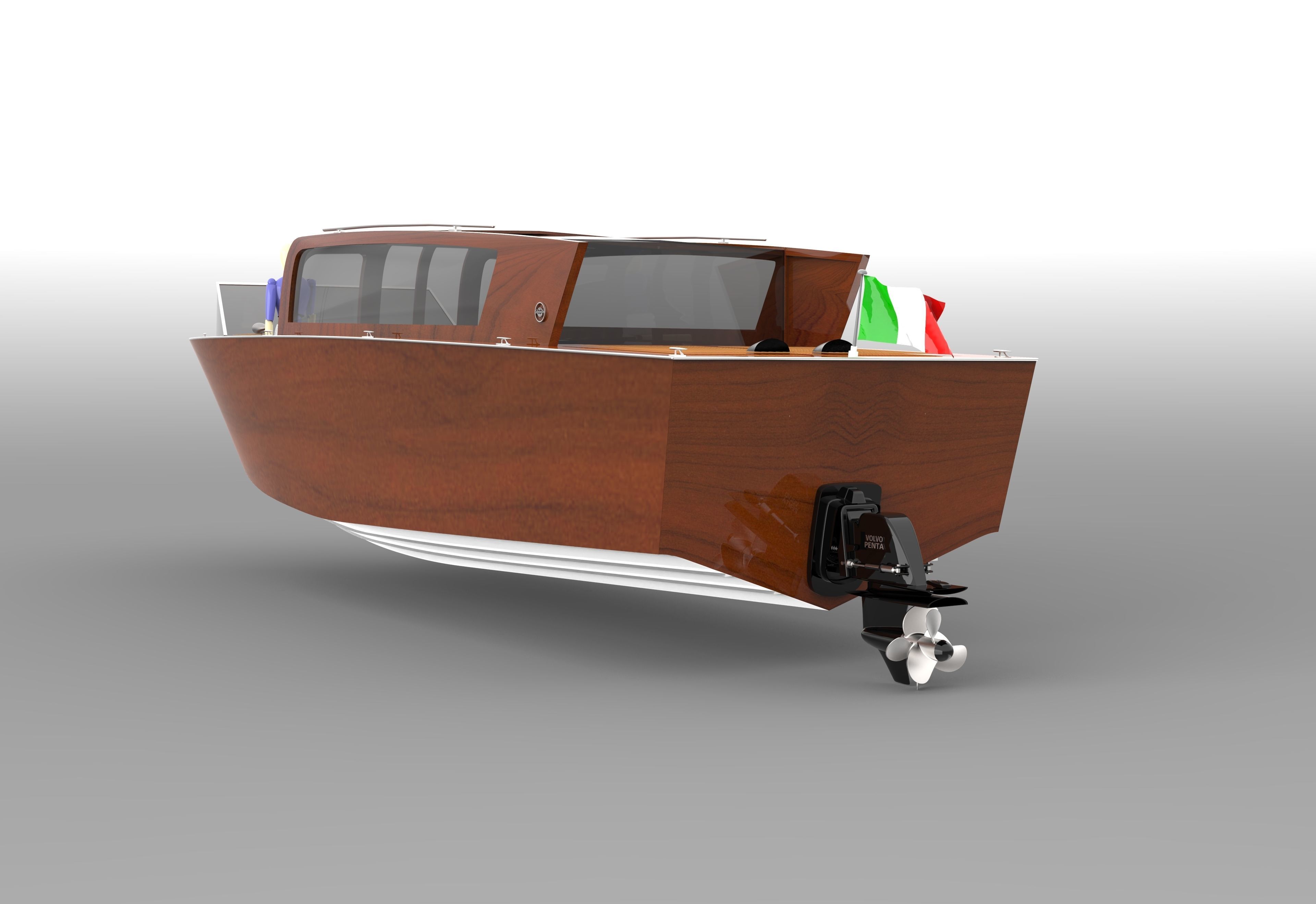 9 m Venetian Taxi 3D model_4