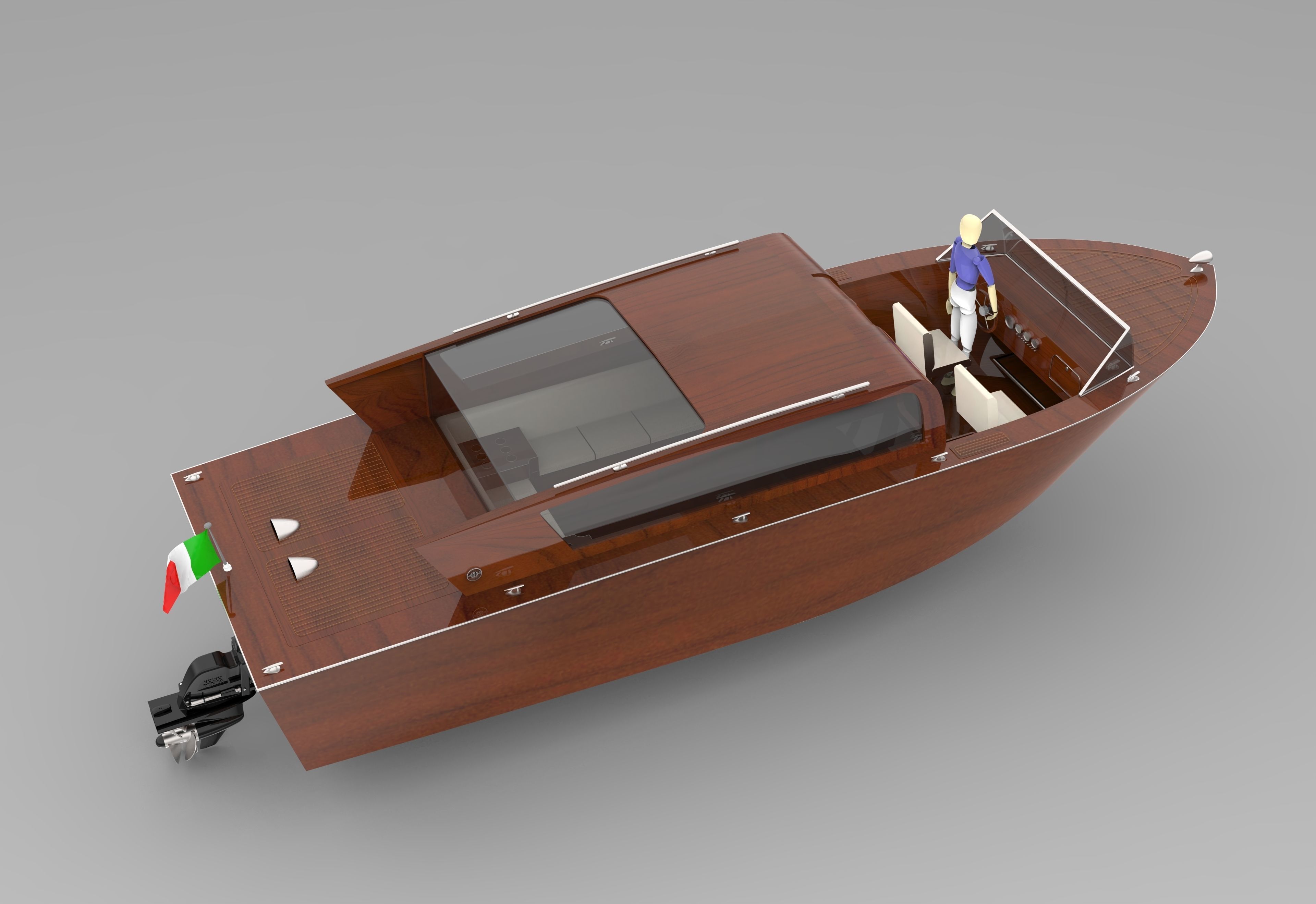9 m Venetian Taxi 3D model_5
