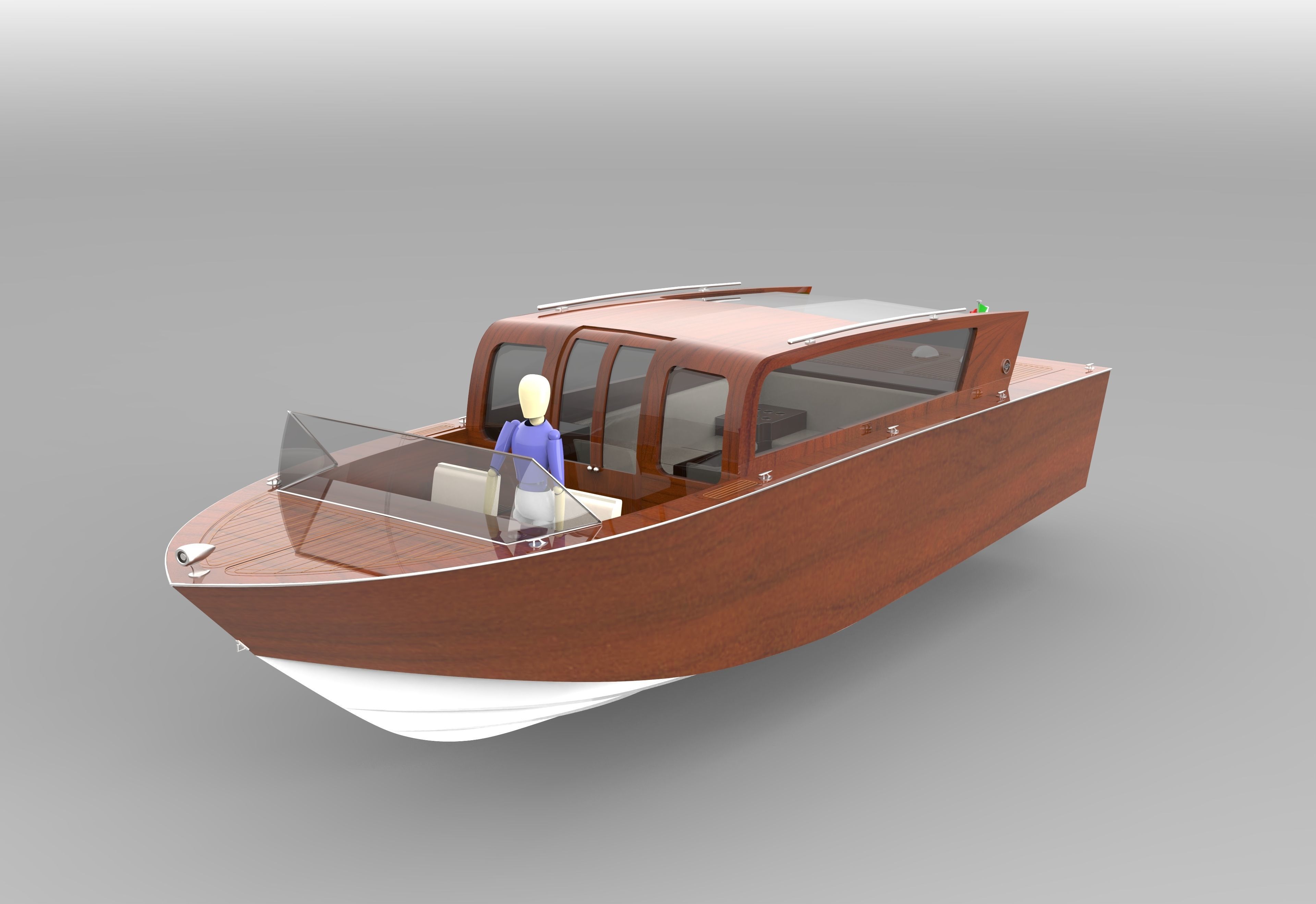9 m Venetian Taxi 3D model_1