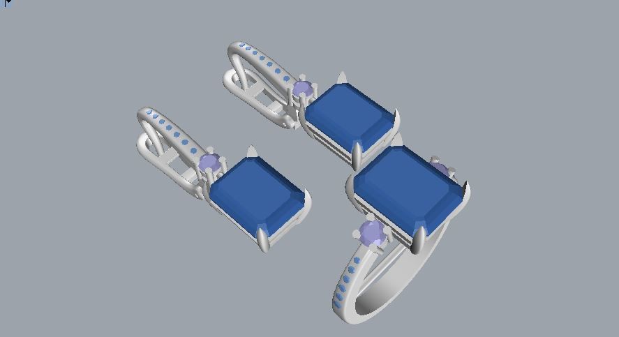 Ring and Earrings 146 3D print model_7