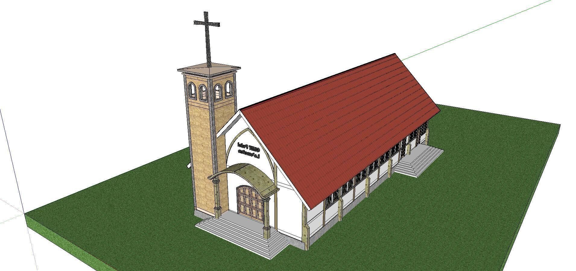 Architecture-Religion-God-Culture-Temple-0298 church with cro... 3D model_4