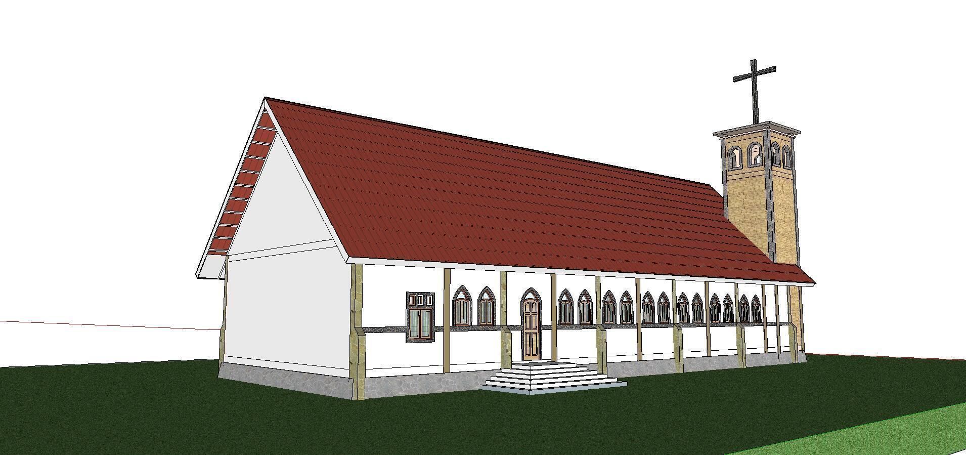 Architecture-Religion-God-Culture-Temple-0298 church with cro... 3D model_2