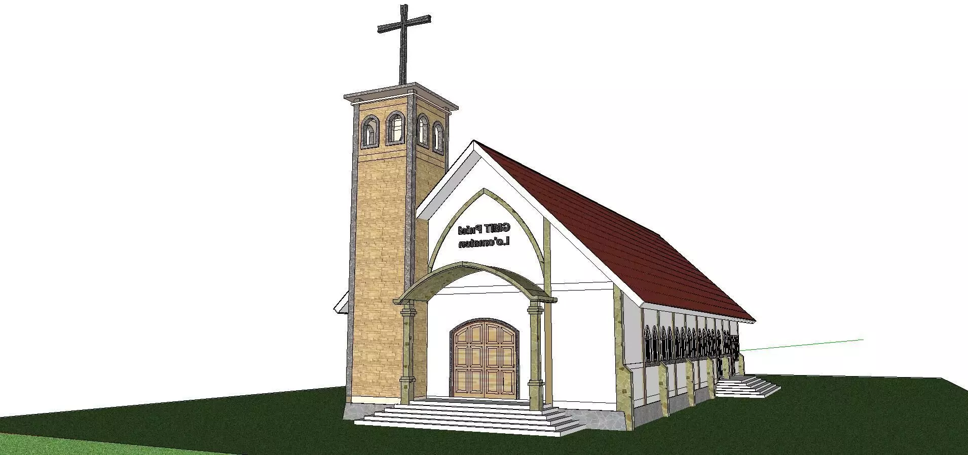 Architecture-Religion-God-Culture-Temple-0298 church with cro... 3D model_0