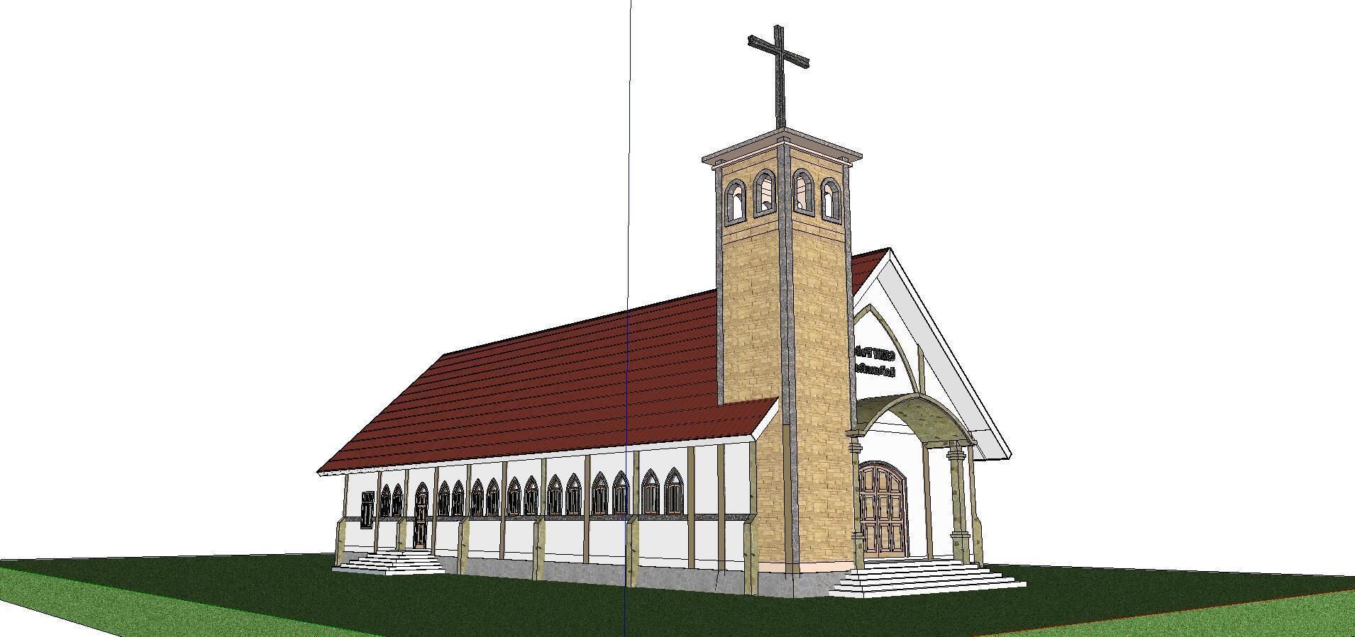 Architecture-Religion-God-Culture-Temple-0298 church with cro... 3D model_1