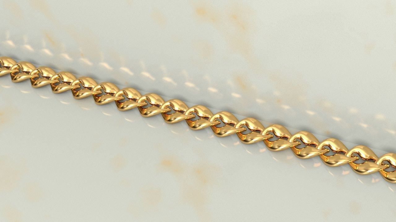 Cuban Chain Link Necklace or Pendant 3D print model_4