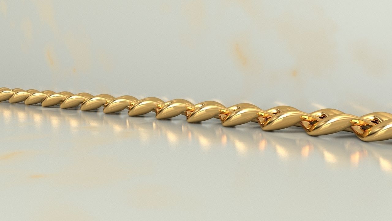 Cuban Chain Link Necklace or Pendant 3D print model_2