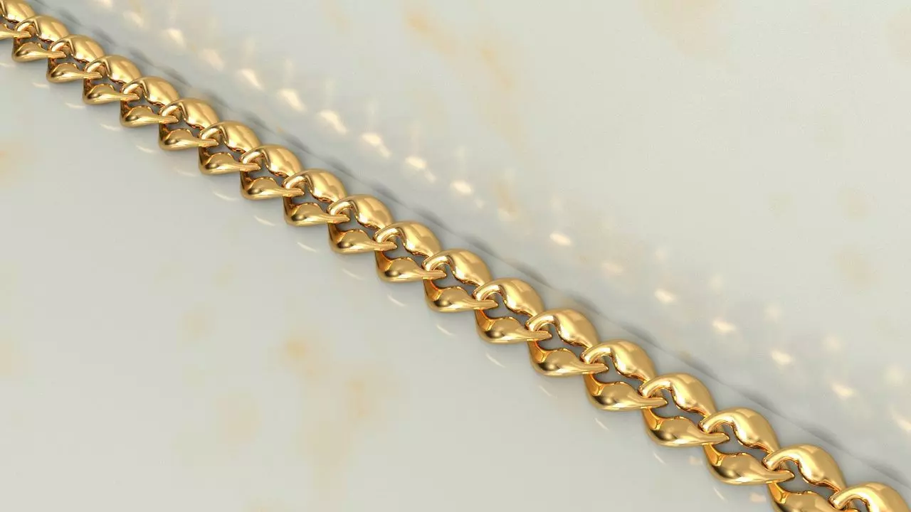 Cuban Chain Link Necklace or Pendant 3D print model_0