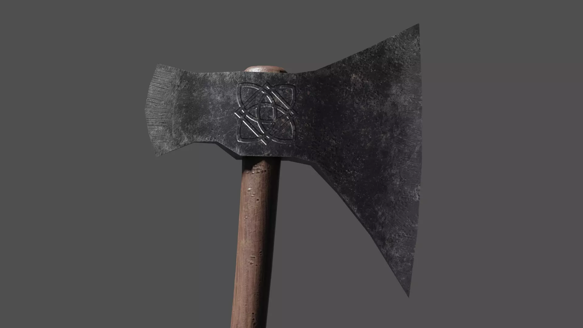 Norse-Gaelic Axe Low-poly 3D model Low-poly 3D model_0