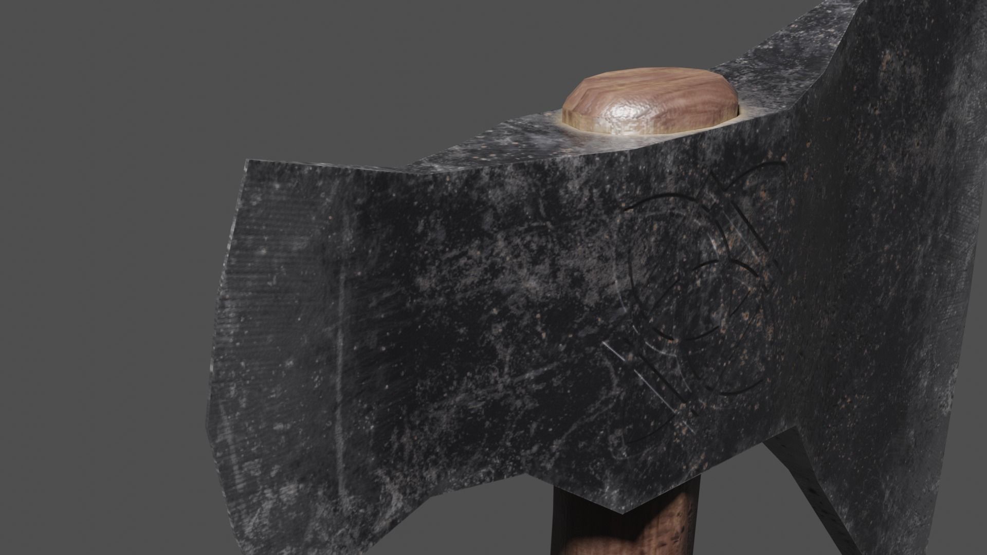 Norse-Gaelic Axe Low-poly 3D model Low-poly 3D model_1