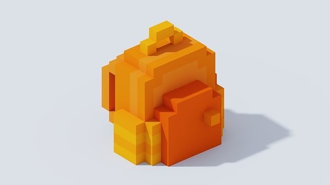 Voxel Backpack Low-poly 3D model