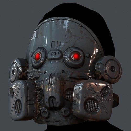 Gas mask helmet 3d model scifi  Low-poly 3D model