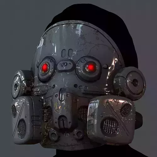 Gas mask helmet 3d model scifi 