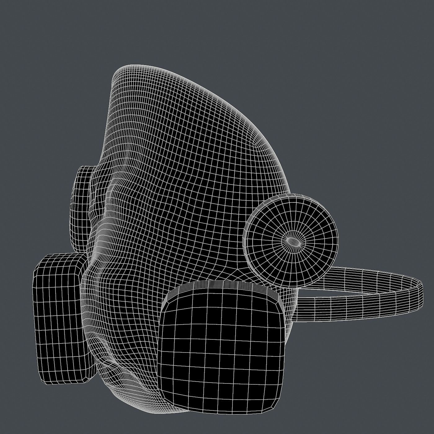Gas mask helmet 3d model scifi  Low-poly 3D model_7