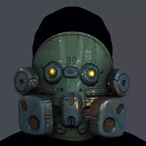 Gas mask helmet 3d model scifi 