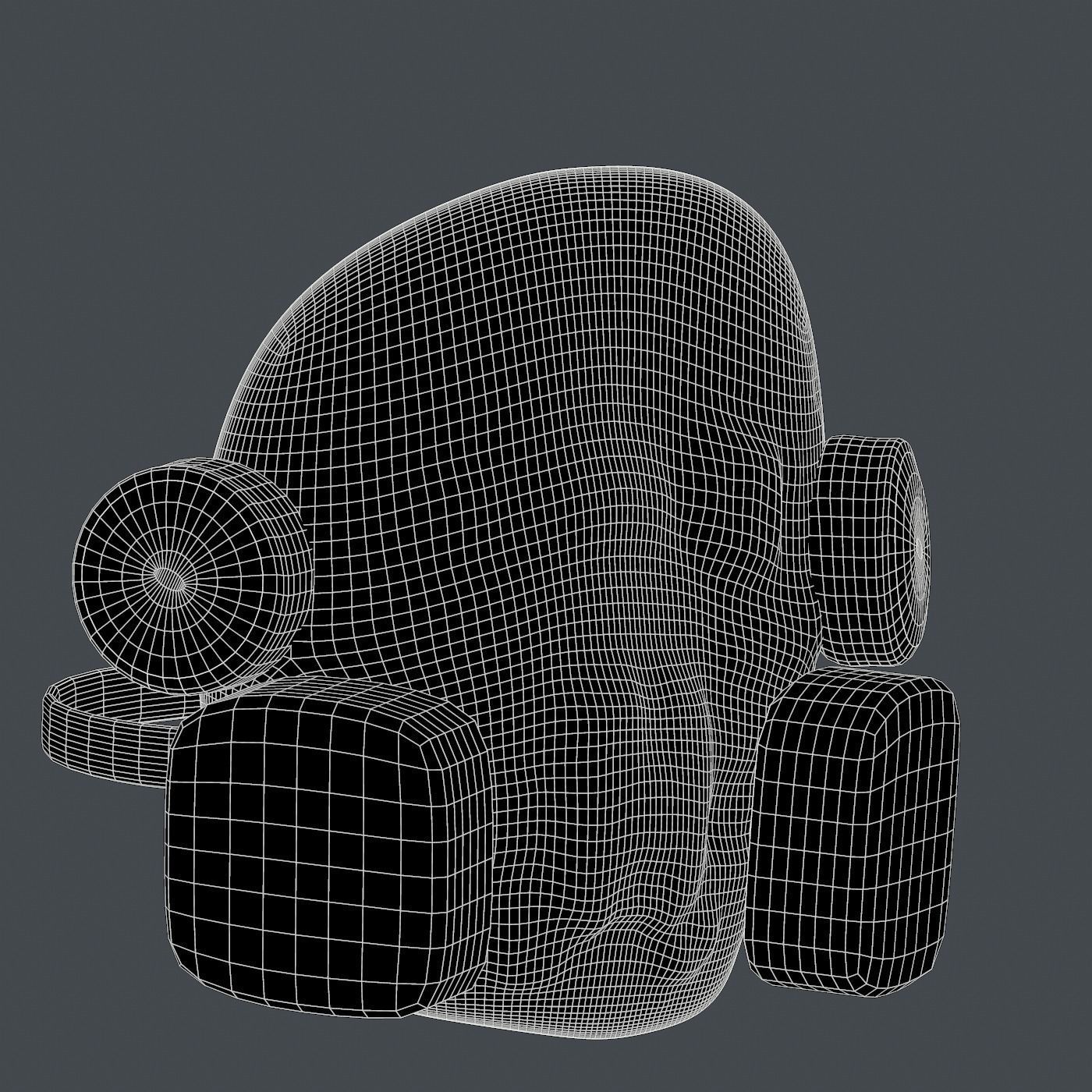 Gas mask helmet 3d model scifi  Low-poly 3D model_8