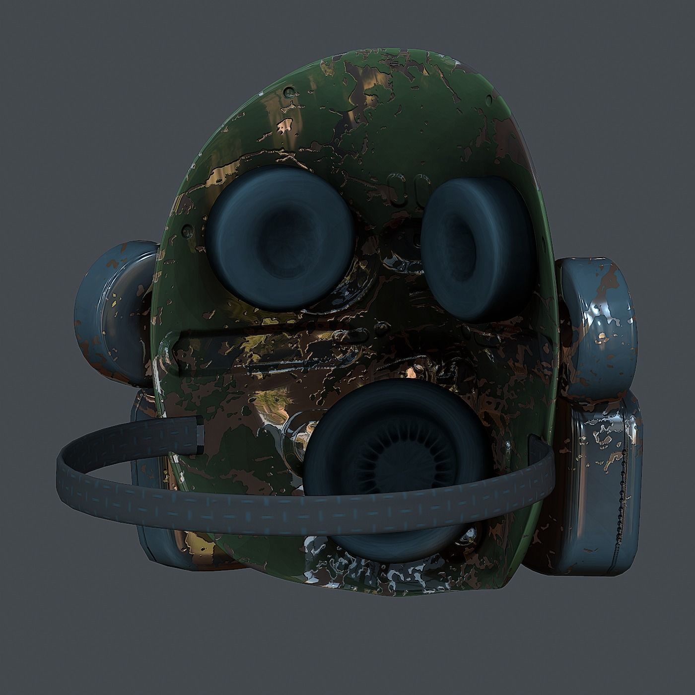 Gas mask helmet 3d model scifi  Low-poly 3D model_4