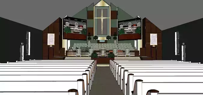 Architecture-Religion-God-Culture-Temple-0287 inside of church with pews