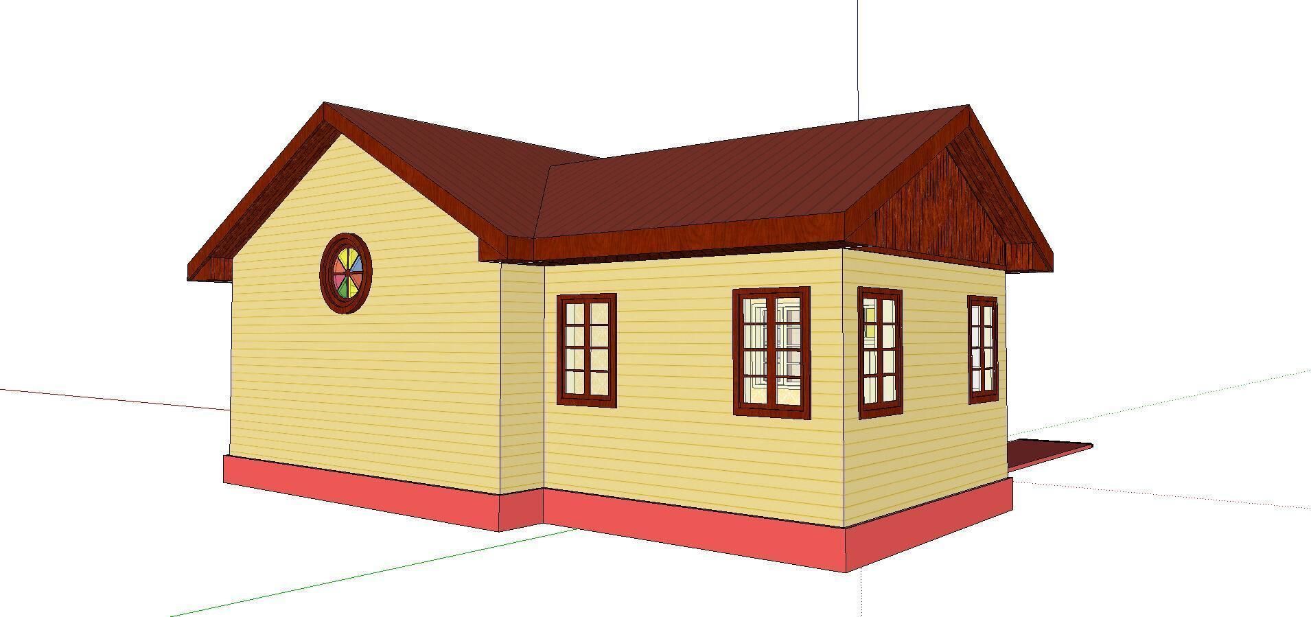 Architecture-Religion-God-Culture-Temple-0285 house with roof 3D model_2