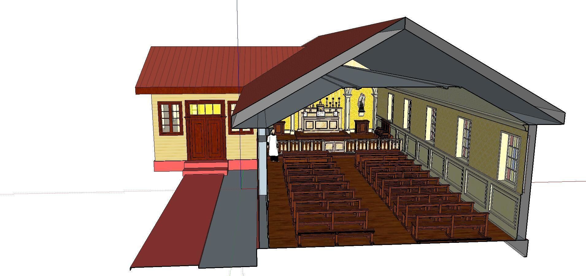 Architecture-Religion-God-Culture-Temple-0285 house with roof 3D model_4