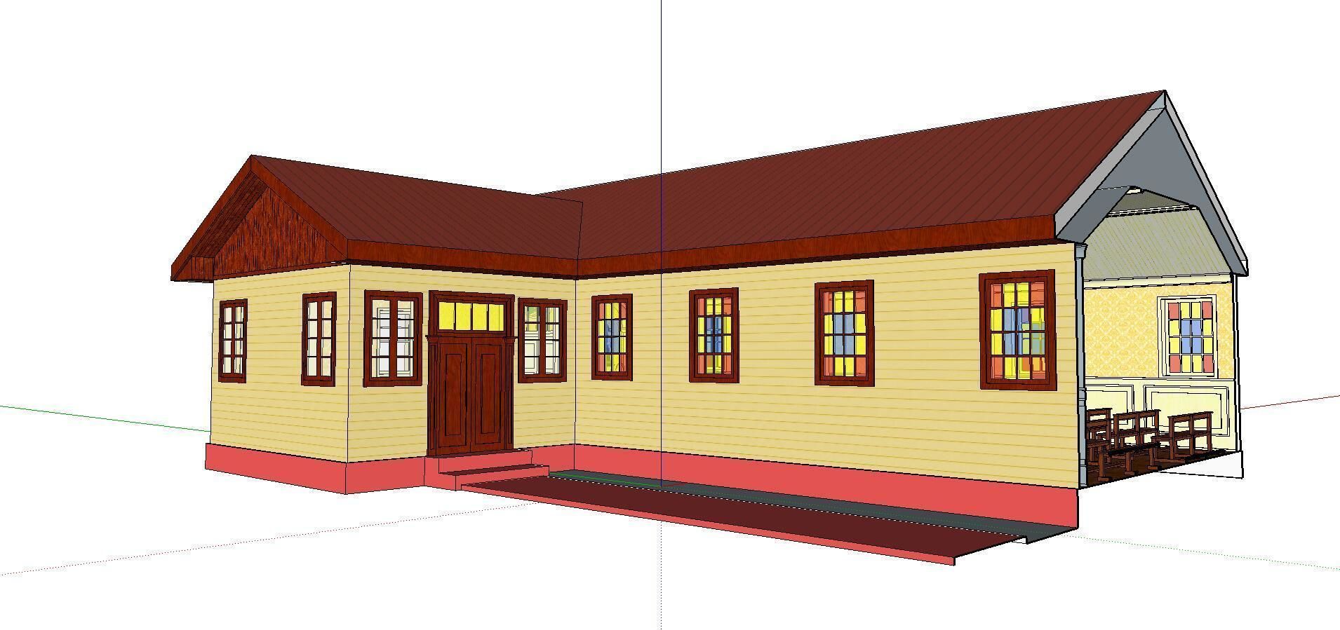 Architecture-Religion-God-Culture-Temple-0285 house with roof 3D model_1