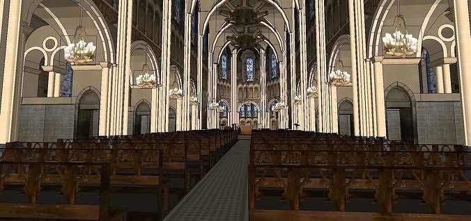 Architecture-Religion-God-Culture-Temple-0284 inside of churc... 3D model