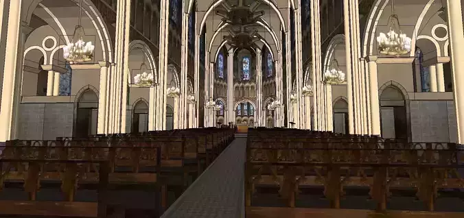 Architecture-Religion-God-Culture-Temple-0284 inside of church with wooden pews