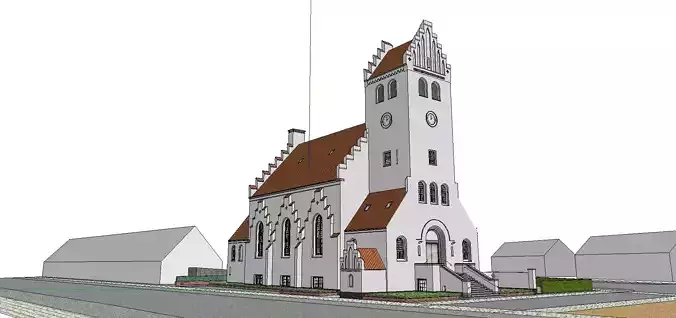 Architecture-Religion-God-Culture-Temple-0282 church with ste... 3D model