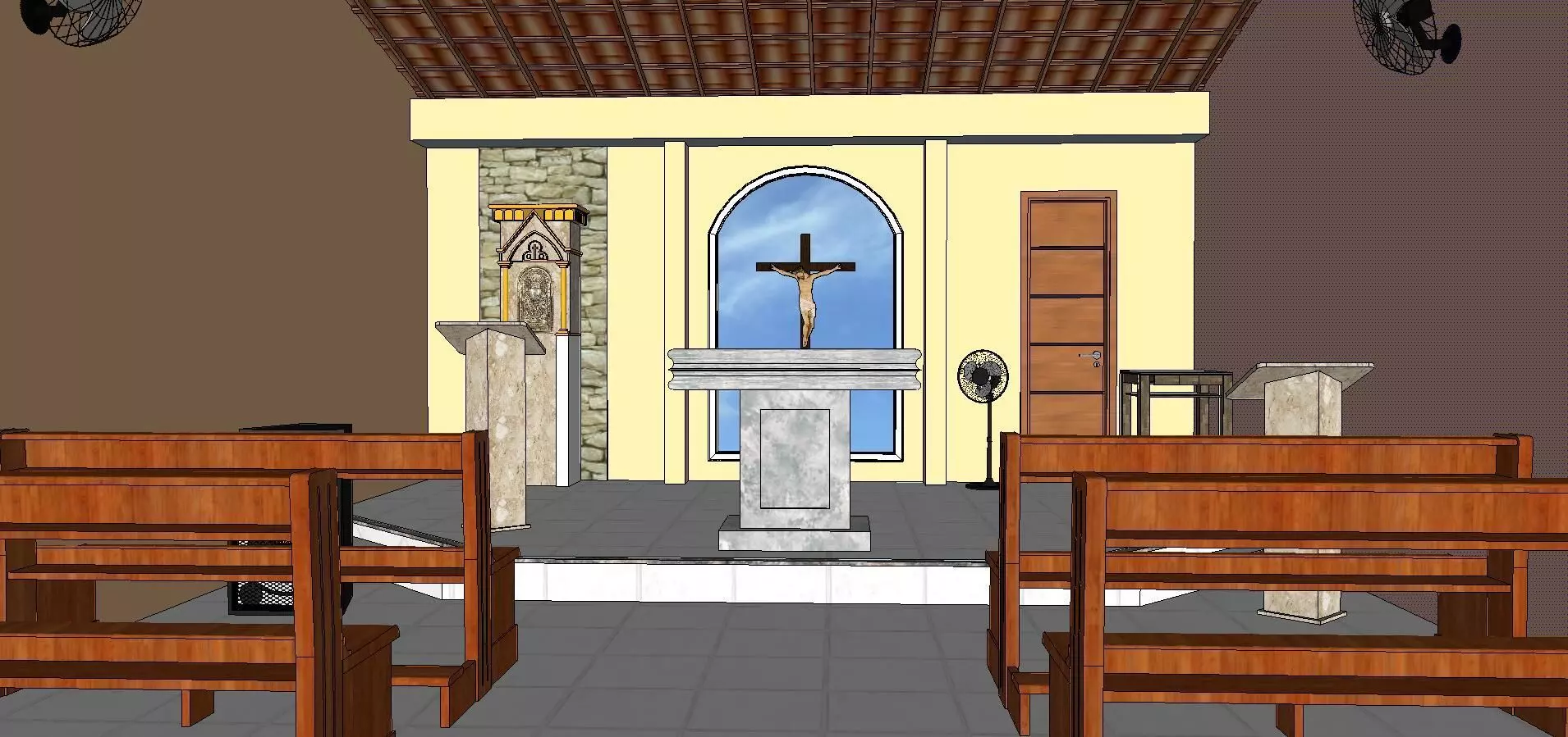 Architecture-Religion-God-Culture-Temple-0281 interior of church 3D model_0