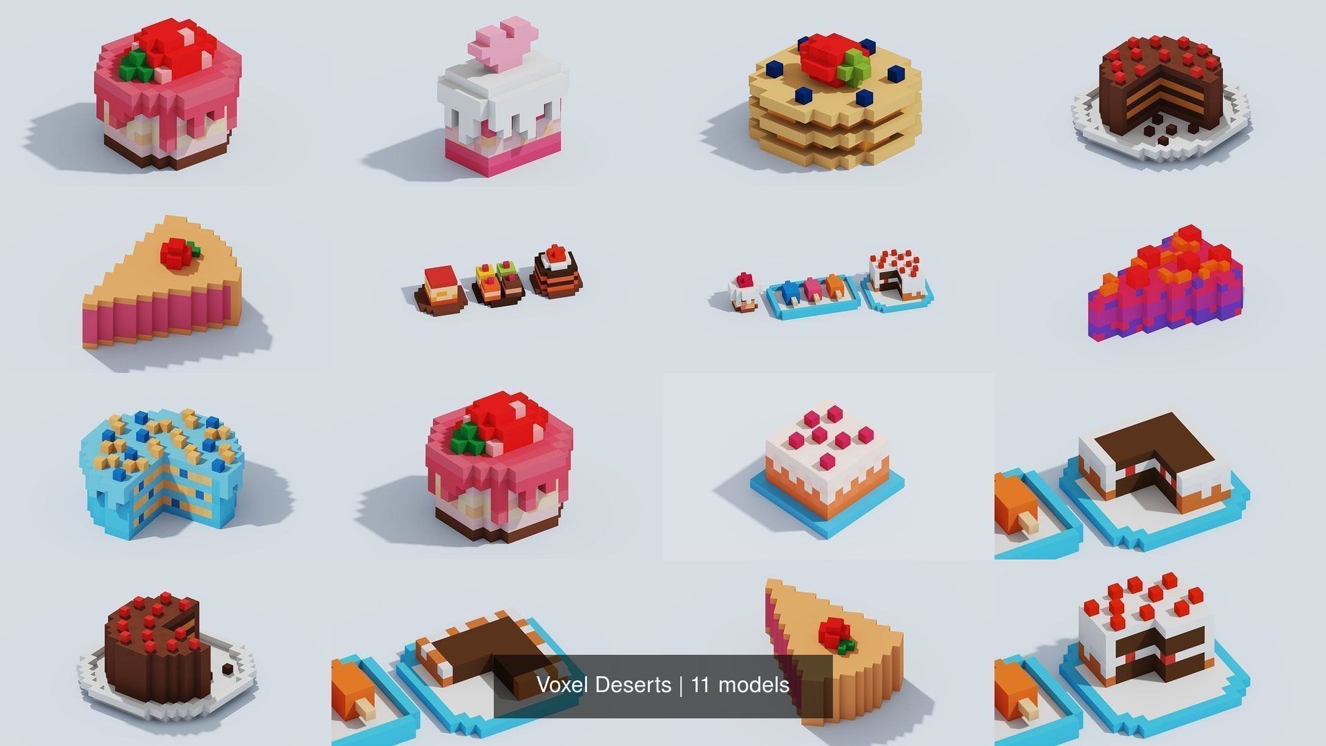 Voxel Deserts 3D Model Pack