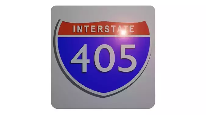Sign Highway Interstate 405 3D model
