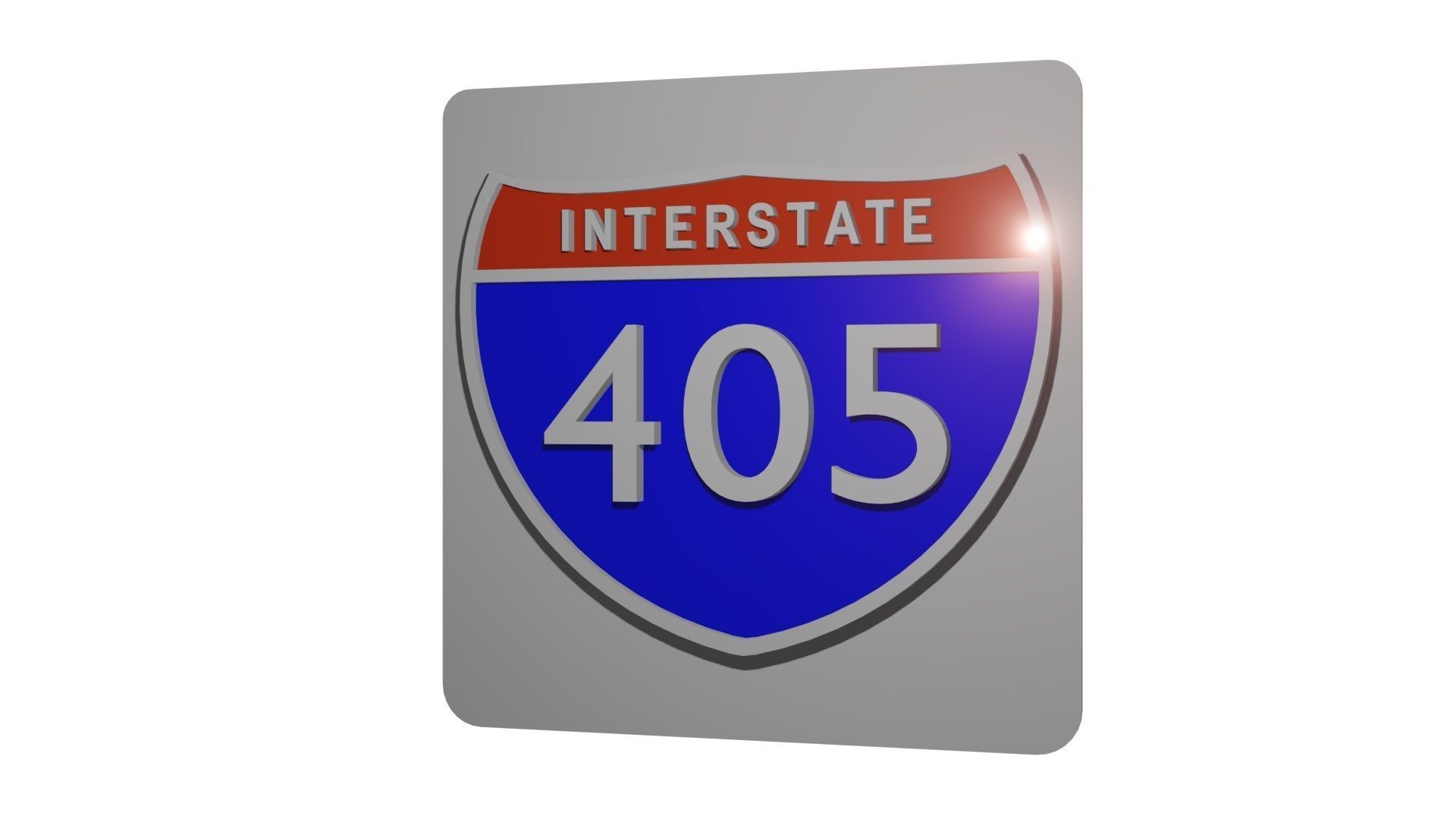 Sign Highway Interstate 405 3D model_3